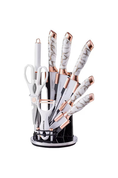 Generic 9-Piece Kitchen Knife Set | Includes Chef Knife, Paring Knife, Scisso...