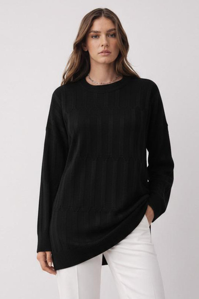 benguen Patterned Tunic N3174 Black