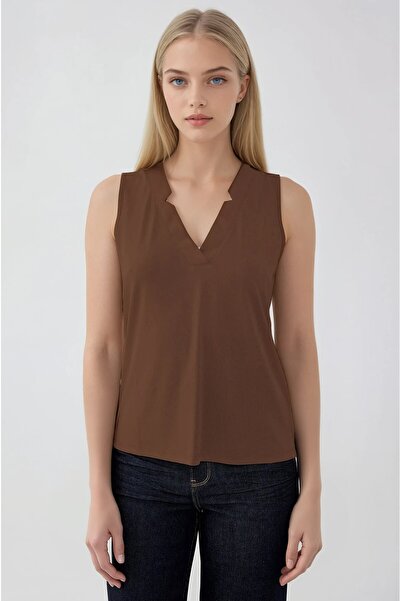 Vitrin V-Neck Ruffle Sleeve Blouse