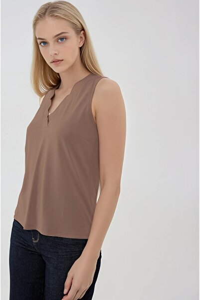 Vitrin V-Neck Ruffle Sleeve Blouse