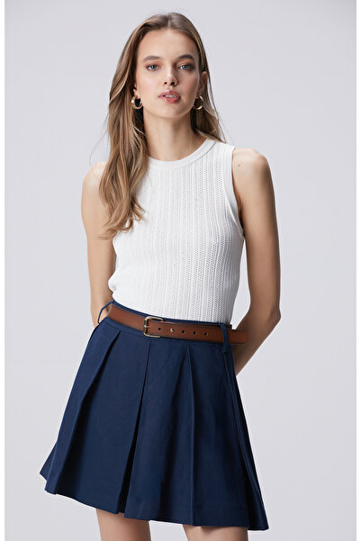 Network Kırık Beyaz Kolsuz Basic Triko Kazak