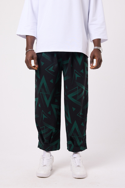 Superbluemexico Unisex Street Style Baggy Trousers with Cuff Detail