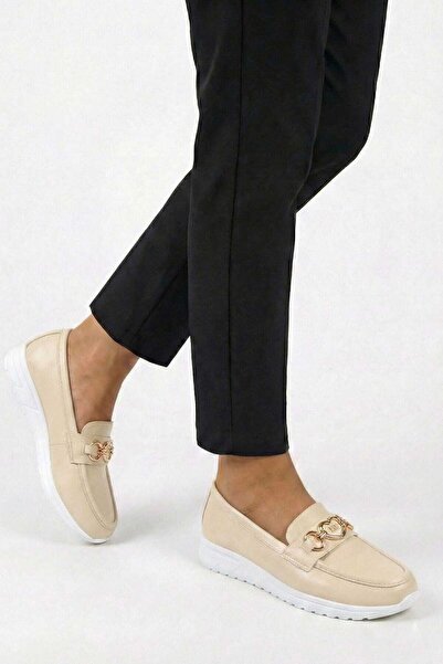 Nubbock Women's Cream Heart Buckle Daily Orthopedic Ballerinas Nk3122