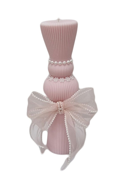 fantasialand Lumanare botez fetite, model Clepsidra, culoare roz