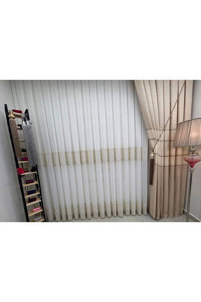 NİVEMESHOME Lumina 7194 V2 1/3 Pleated Bamboo Tulle Curtain