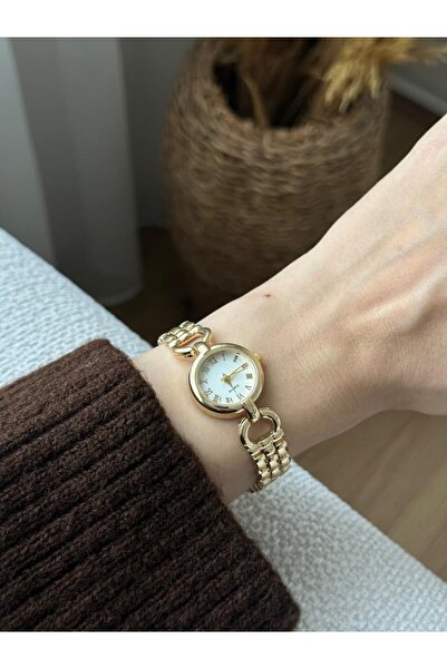MERW June Model Gold White Color Metal Cord Vintage Series Women's Wristwatch