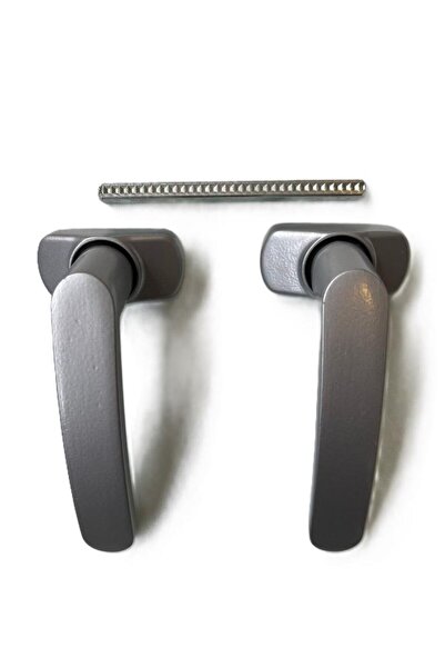 KATAR مقبض باب من الألومنيوم مزود بزنبرك ضاغط، مطلي باللون الرمادي Tkm