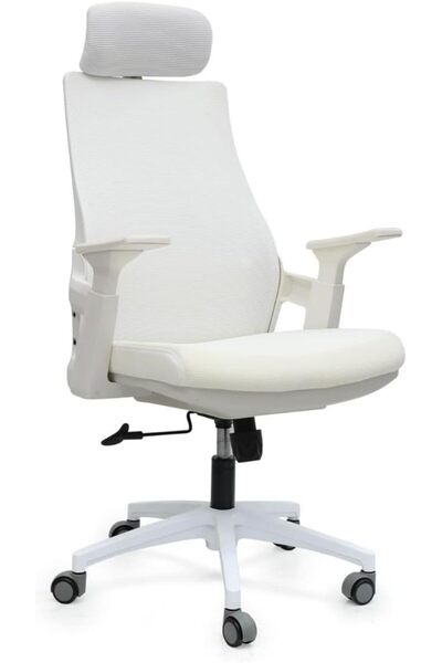 Afifa Furniture White Mesh Office Chair