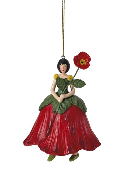 DecoDepot Figurina cu agatatoare Flower Girl Mac, 11 cm