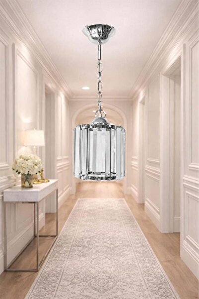 Eray Aydınlatma ERY 3729-44-01 Krom Yuvarlak Tekli Taşlı Avize