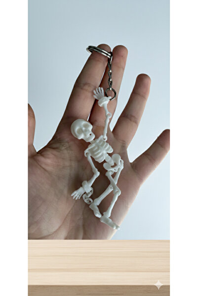 formix3d Esnek Eklem Yapılı Beyaz İskelet Anahtarlık - Çanta Aksesuarı