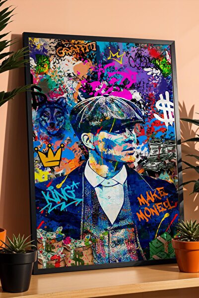 Saturn Peaky Blinders Thomas Shelby Framed Painting Make Money Graffiti New W...