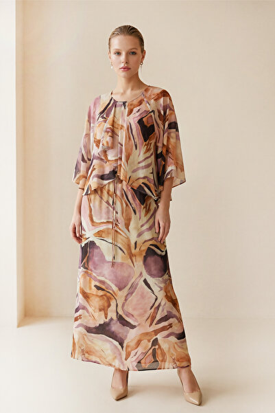 Setre Φόρεμα με μακρύ μανίκι σε χρώμα δαμασκηνί, με σχέδιο και άνετη εφαρμογή