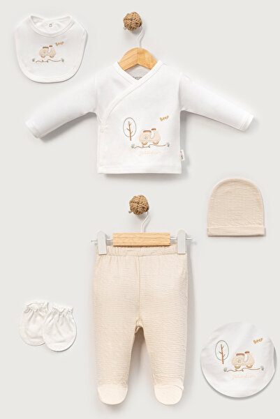 Bebitof Motorcycle Patterned 5 Piece Newborn Hospital Release Bodysuit Set