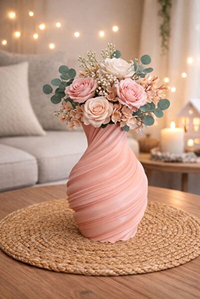 micreative3d Dekoratif Spiral Vazo – 3D Baskı, Modern & Zarif Tasarım