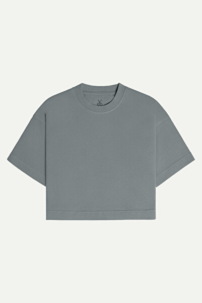 KAFT Γυναικείο Urban Cut Crop Basic T-Shirt - Storm