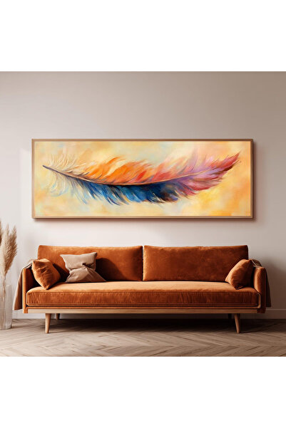 Dekorsiahome Ahşap Çerçeveli Panoramik Oturma Odası Salon Tablosu UZ0211