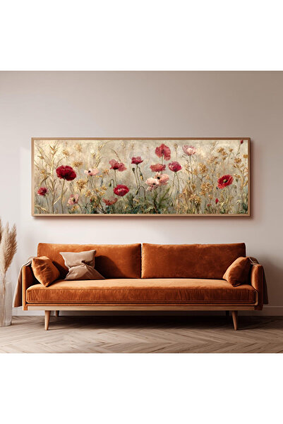 Dekorsiahome Ahşap Çerçeveli Panoramik Oturma Odası Salon Tablosu UZ0233