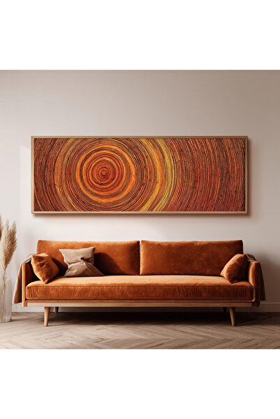 Dekorsiahome Ahşap Çerçeveli Panoramik Oturma Odası Salon Tablosu UZ0265