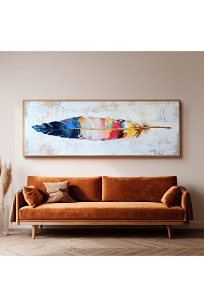 Dekorsiahome Ahşap Çerçeveli Panoramik Oturma Odası Salon Tablosu UZ0215