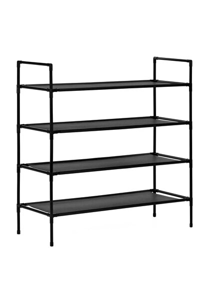 SERSIMO Shoe rack with 4 shelves, metal structure and textile shelves, 72x28x...