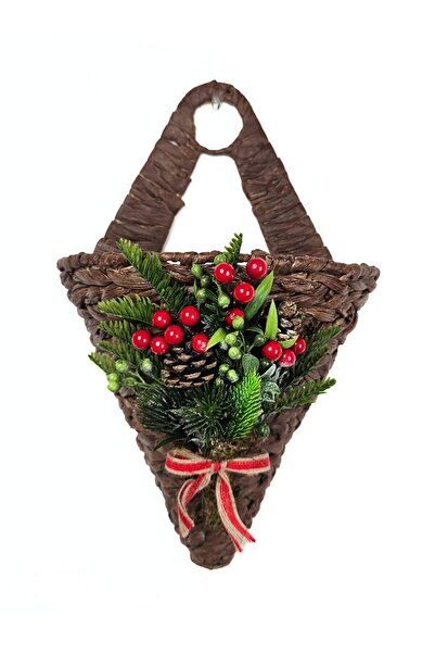 EVİMTATLIEVİM سلة بريدية مخروطية الشكل من الخوص مقاس 38 سم