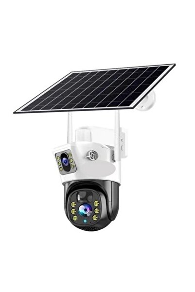 BASHAR Solar Surveillance Camera 4K HD 8MP WiFi V380 Motion Sensor and Dual L...