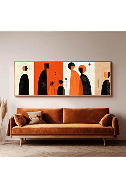 Dekorsiahome Ahşap Çerçeveli Panoramik Oturma Odası Salon Tablosu UZ0329