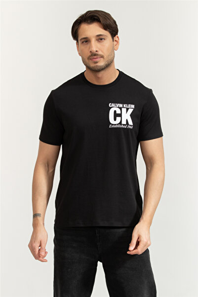 Calvin Klein Erkek Basic Kısa Kollu Logolu Siyah T-Shirt