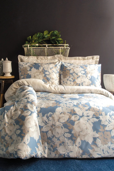 İssimo Home İssimo Deco Rose Pamuk Saten Çift Kişilik Nevresim Takımı