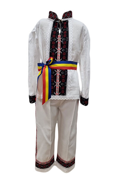 fantasialand Costum traditional baieti 3 piese, HTCTB 111, culoare neagra