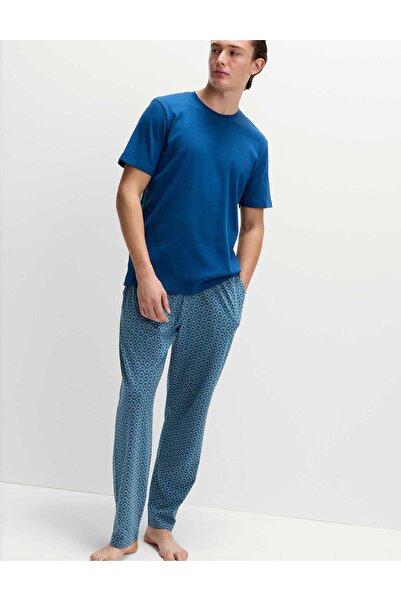 Marks & Spencer Saf Pamuklu Geometrik Desenli Pijama Takımı