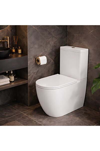 VitrA S25 Smooth Flush Kanalsız Beyaz Duvara Tam Dayalı Klozet Rezervuar Seti...