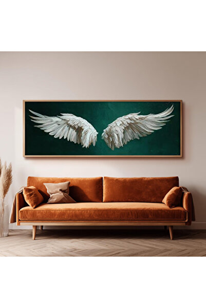 Dekorsiahome Ahşap Çerçeveli Panoramik Oturma Odası Salon Tablosu UZ0207