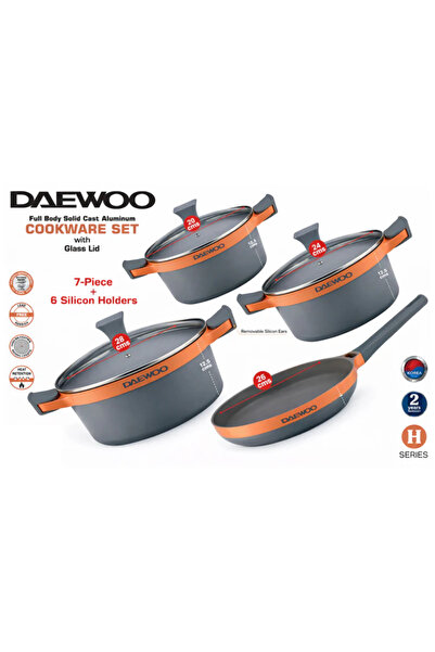 Daewoo طقم طبخ من الجرانيت من سلسلة H مكون من 7 قطع - DCC HG4X