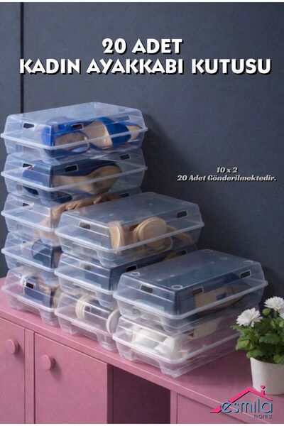 draiys 20 ADET KADIN AYAKKABI KUTUSU ŞEFFAF AYAKKABI DÜZENLEYİCİ ORGANİZER HA...