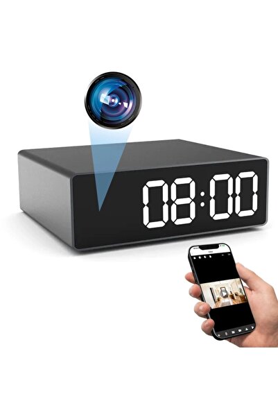 iUni Мини часовник с камера IP33, Full HD, 150°, нощно виждане, преглед на жи...