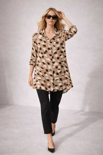 MODA Battal Tunic, Viscose Tunic, Patterned Viscose Tunic