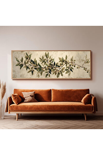 Dekorsiahome Ahşap Çerçeveli Panoramik Oturma Odası Salon Tablosu UZ0280