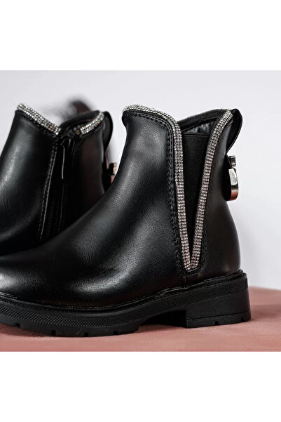 Zaira Girls' black boots made of eco- Leather Cindy2 #20260 - 28