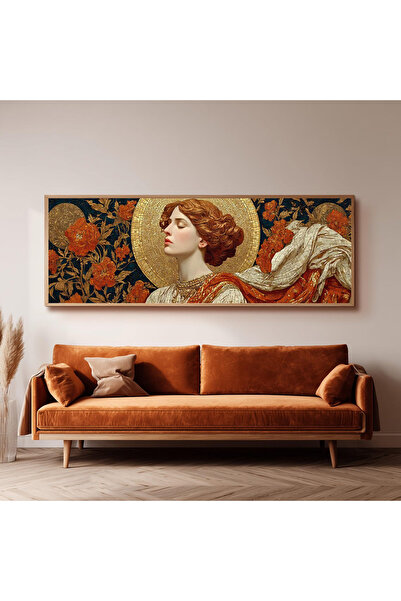 Dekorsiahome Ahşap Çerçeveli Panoramik Oturma Odası Salon Tablosu UZ0327