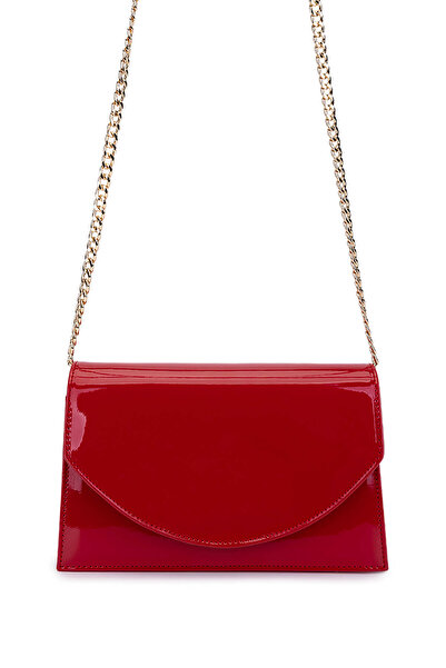 Tamer Tanca Women's Faux Leather Red Patent Leather Handbag