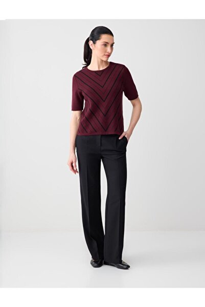 Jimmy Key بنطلون أسود عادي بخصر عادي وأرجل عادية وطويلة