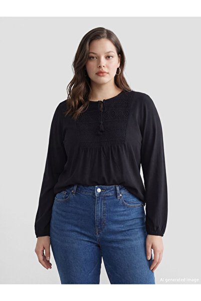 LC Waikiki Κεντημένη μπλούζα με γιακά