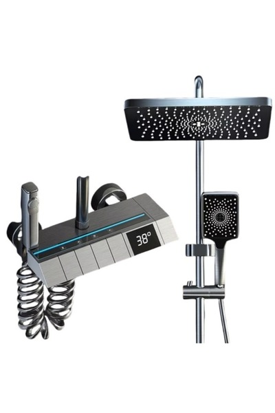 BASE Smart shower set with LED display, thermostatic control and 4 spray mode...