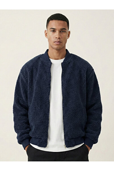 GENIUS STORE Men's Coat with Plush Lining, Oversize Wide Fit Sherpa Lamb Fabr...