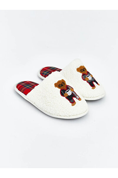 LC Waikiki LCW STEPS Papuci de casă pentru copii, brodați cu ursuleț de pluș