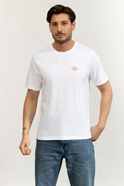 Calvin Klein SS 20S Calvin Matchbox Graphic T Erkek Bisiklet Yaka T-Shirt Beyaz