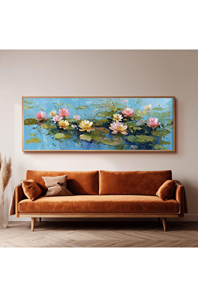 Dekorsiahome Ahşap Çerçeveli Panoramik Oturma Odası Salon Tablosu UZ0244