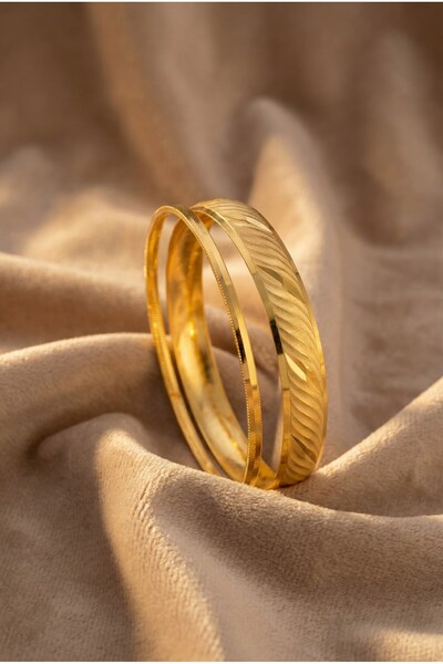 FerizZ Altın Kaplama İmitasyon Ajda Bilezik Ve 1cm Rüzgar Model Bilezik Kombi...